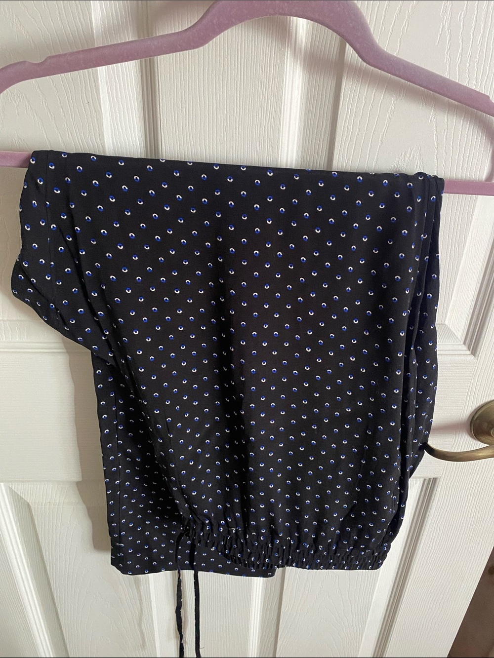 Talbots Black Women’s Petite Pants with Blue Dot Print